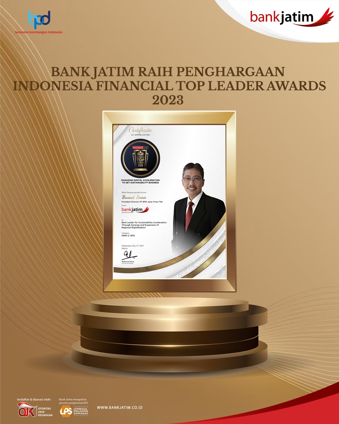 Bank Jatim Raih Penghargaan Dalam Ajang Indonesia Financial Top Leader ...